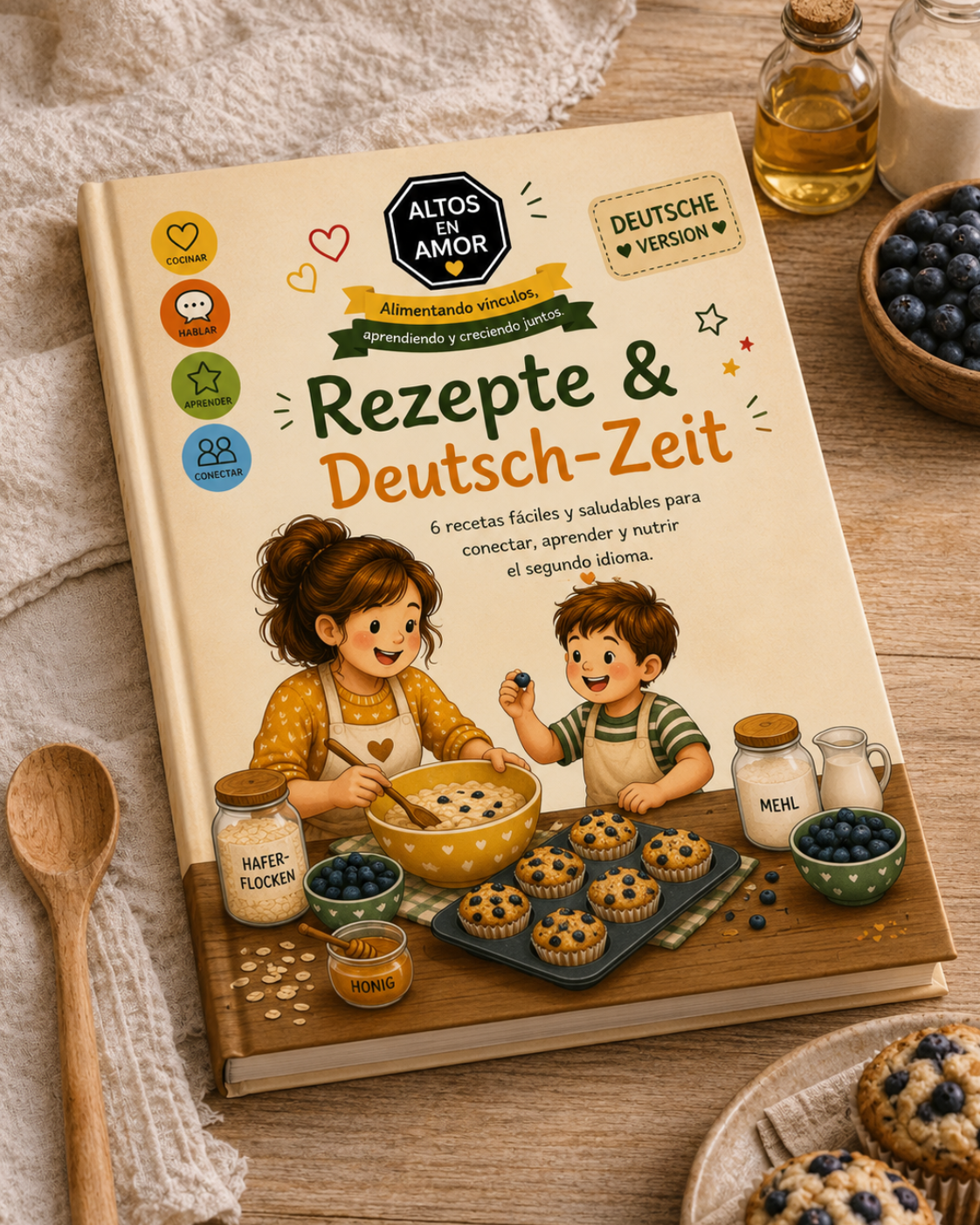 Rezepte & Deutsch-Zeit | eBook digital para acompañar a tus hijos en el aprendizaje del segundo idioma | 🇩🇪